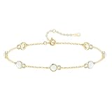 KristLand Women Bracelets Opal Bracelets with Silver Hand Chain 925 Sterling Silver White Gold Plated Jewelry Party Birthday Gifts for Ladies Girl