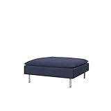 Soferia Replacement Compatible Cover for Söderhamn Footstool, fabric Naturel Navy Blue