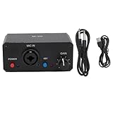 Beufee Microphone Preamp, Microphone preamplifier 48v Phantom Power Xlr Output Mic Preamplifier for Any Condenser Microphone Music Recording Equipment, Black