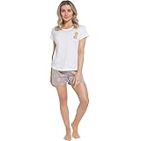 Daisy Dreamer Womens Pyjama Set T Shirt & Shorts Pyjamas Holiday Summer Ladies Soft Cotton Pjama PJs Loungewear, Cockapoo Small