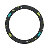Car Steering Wheel Covers 38cm, 80S Squiggles Abstract Universal Car Steering Wheel Cover Fashion Car Accessories Elastic Steering Wheel Cover, For Car, Suv, Truck