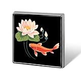 Carp Goldfish Lotus Flower Square Badge Metal Lapel Pins Brooches for Clothing Decoration