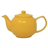 UNIQUE HOME LIVING Mustard Yellow 6 Cup Teapot 1.1L Stoneware Tea Serving Pot