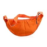 Rumyve Nylon Crescent Shoulder Crossbody Bag,Fashionable Leisure Bag,Adjustable Strap Solid Color Chest Bag,Underarm Bag Handbag for Woman Man Daily Use(Orange)