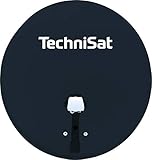 TechniSat TECHNITENNE 60 - Satellite Dish for 2 Participants (60 cm Digital Satellite System, Complete Kit including Antenna with Mounting Bracket and Universal Twin LNB) Anthracite