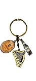 Official Guinness Multi-Charm Keyring With Bottle, Logo And Harp Charms