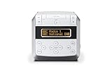 Roberts Sound 48 DAB/DAB+/FM Stereo Clock Radio with CD, Bluetooth, USB Playback/Charging - White