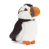 Living Nature Small Puffin, Realistic Soft Cuddly Bird Toy, Naturli Eco-Friendly Plush, 12cm, White