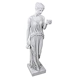 Design Toscano KY71304 Hebe the Goddess of Youth Greek Garden Statue, Large 81 cm, Polyresin, Antique Stone