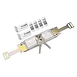 Rolling Shutter Door Old Copper Silver Antitheft Security Door 285mm Core Household Safety Lock Hardware with Key Lock Style Bottom Opening (A)