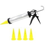 YIGEBAG Universal Sausage Bait Ball Making Aluminium Fishing Boilie Making Gun with 4 Replacement Nozzles Fishing Lure Accessories