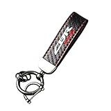 Motorcycle Leather Carbon Fiber Key Rings for CBR1000RR Key Fob Holder Anti-Lost Ring Keyring Lanyard,Red-A