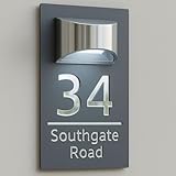 House Numbers Plaques With Solar Light House Numbers Door Signs Door Number For Wall Name For Outside Grey and Mirrored Silver