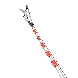 LINZI Telescopic Tree Pruner 8M with 350mm Extra Blade Extendable Long Reach Pole Pruning Saw Tree Loppers for Cutting Trimming High Branches Leaves Shrubs