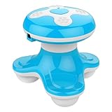 Mini Massager Portable Handheld Electric Vibration deep Tissue Impact Body Massager, Suitable for The Back, Neck, Hands, Shoulders, Powered by 3AAA Battery or USB Cable (Blue)