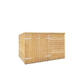 WALTONS | Outdoor Wood Bike Store | 8mm Overlap | Pent Roof | Wooden Bicycle Storage Shed | Garden Store | Double Door | 10 Year Anti Rot Guarantee | 3x6 | (4ft x 6.5ft)