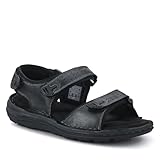 Men's Leather Adjustable Sandals - Black Size 9