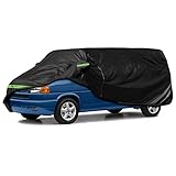 Opaltool Full Car Cover for VW Transporter T4 1995-2004, LWB 300D Waterproof Large Car Cover with Side Door Zipper, Lock and Windproof Bands for Sun Snow Rain Dust Protection