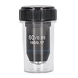 60X Achromatic Objective Brass Microscope Objective Lens with Interface 20.2mm for Biology Laboratory