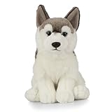 Living Nature Husky, Realistic Soft Cuddly Dog Toy, Naturli Eco-Friendly Plush, 21cm, Blue,grey,white