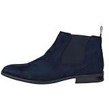 TruClothing Men's Boots Slip On Suede Leather Lined Chelsea Ankle Shoes - Navy 10 UK