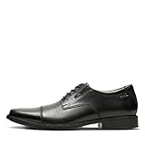 Clarks Men's Tilden Cap Oxford, Black Black Leather, 9 UK
