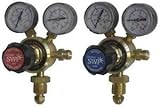 Langley Pair of Oxygen and Acetylene Single Stage 2 Gauge Regulator for Gas cylinders