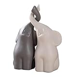 Generic Elephant Gifts, Ceramic Elephant Couples Home Decor, Loving Pair of Animals Decorative Figurines for Living Room, Bedroom, Wife; Brown