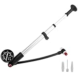 QWORK® Bicycle High Pressure Shock Pump (Max 300 PSI) with Anti-Leak Valve, Bike Pump for Fork, Rear Suspension and Tyre - for MTB/Road Bike
