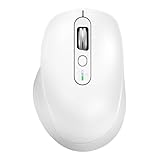 INFINMIND Multi-Device Wireless Bluetooth Mouse, 2.4G USB Receiver and Two Bluetooth, 4-Way Navigation Scroll Silent Mouse for Computer, Laptop, PC, MacBook, iPad(White)