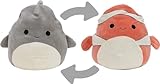 Squishmallows - Flip-A-Mallows 12 cm (5 inches) - 2 in 1 Ricky the Clown Fish & Gordon the Shark Cuddly Toy Reversible Toy