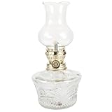 Warmhm Vintage Oil Lamp Crystal Glass Chimney Kerosene Lamp Retro Glass Kerosene Desk Oil Light for Indoor Oil Lantern s Emergency (7.07X3.54X3.54 Inch)