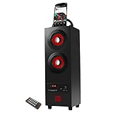 Sumvision Psyc Torre Premium Bluetooth 5 Version Wireless Speaker Portable Stereo Subwoofer Enhanced Bass Remote Control Tower Speakers FM Radio 50Hour Playtime 240ft Range