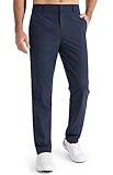 Libin Golf Trousers for Men Slim Fit Chinos Pants 32" Stretch Quick Dry Lightweight Business Casual Pants for Men Comfy Waterproof Navy Blue 34W x 32L