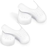 NEPAK 2 Pairs Crease Protectors for Air Force 1,Against Toe Box Shoe Creases,Sneaker Shoes Protectors,Women's UK Size 3-6.5 (White)