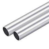 TOP-VIGOR 2Pcs 6063 Aluminum Round Tube, 23mm OD 20mm ID 300mm Length Seamless Aluminum Straight Tubing Metal Pipe for Industry DIY Projects