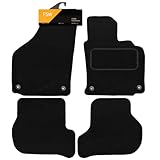 FSW - Tailored Mats - Fits Vw Golf MK5 2007-2008 Not R32- Black Carpet - Anti Slip Mat - Non Slip Car Floor Mat, Fitted With 4 ROUND Clips & Granulated Backing - 4 Pc Floor Mat