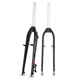 KANGXYSQ 26" 27.5" Mountain Bike Rigid Forks 1-1/8" Threadless Straight Tube Disc/V Brake Bike Fork Hard Forks Ultralight Aluminum Alloy Bike Rigid Fork QR 9X100mm(Gray red,26")
