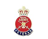 British Army Veteran Enamel Pin Badge, Classic Patriotic Design UK