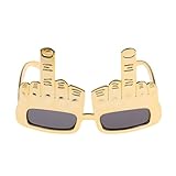 Funny Sunglasses for Adults with Middle Finger,PC Plastic Novelty Sunglasses,Gold Novelty Glasses for Adults and Kids,Stupid Silly Glasses,Portable Funky Sunglasses,for Festival Party Photo Prop