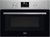 AEG 8000 Series Combi Microwave and Oven, KMX365060M, 43L, Fast Heat-Up, Convection & Microwave, Stainless Steel, Anti-fingerprint, Grill, LED Display, Defrost, Pizza Setting, Child Lock