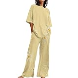 Womens Women Pyjamas Set Fluffy, Ladies Loungewear Sets Uk Track Suit, Short Pyjamas Set Plus Size Pjs For Women Sets Cotton Summer Ladies Pyjama Short Family Matching Pajama Yellow