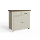 FWStyle Reclaimed Pine Sideboard Storage Unit in a Rustic Farmhouse Driftwood and Truffle Finish.Ready Assembled.