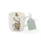 Royal Worcester Wrendale Designs Feline Good Single Mug 0.31L Featuring cat Design to Front and Rear