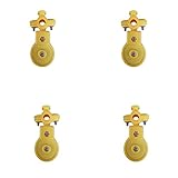 4Pcs Single Pulley Block Heavy Duty 32mm Hoist Builder Lift Winch Wheel Plastic Pulley Block & Hook Rope Yellow