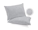 Super Soft Brushed Cotton Flannel Pair of pillowcases-Super Warm Flannelette Pillow Case/Covers-Thermal/Flannel Pillowcases pair in 7 colors-Warm & Cosy Pillowcases 75x50cm (Grey)