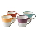 Royal Doulton Mugs - 1815 Bright Collection - Porcelain Coffee Mug Set of 4 - Large Cups Ideal for Hot Drinks, Coffee, Tea, Lattes, & Cappuccino - Better Heat Retention, 400ml each