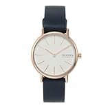 Skagen Watch for Women Signatur Lille, Two Hand Movement, 30 mm Rose Gold Stainless Steel Case with a Leather Strap, SKW2838