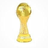 Arlent 10.6 Inch World football ABS Cup Replica Resin Collectibles Football Sports Trophy Gold Bedroom Office Desk Decoration Lightweight and exquisite