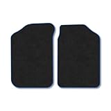 MG MGF (1995-2006) Car Mats Accessories Tailored Fit Carpet Floor Mats Non Slip Blue Trim Full Coverage Compatible Accessory Granulated Backing Front Set Anti Slip Hand-Finished